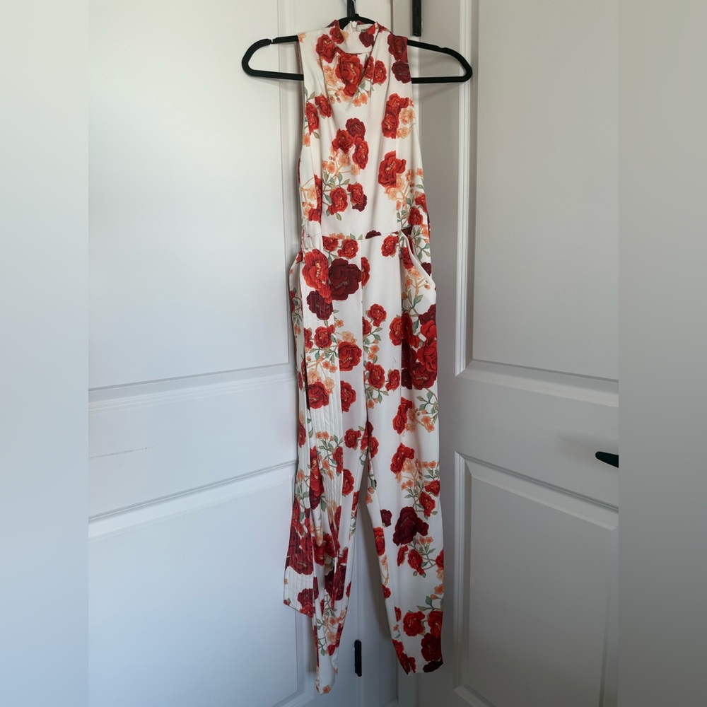 Cameo Red and White Floral Jumpsuit